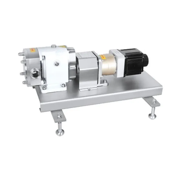 servo motor speed reducing output lobe pump